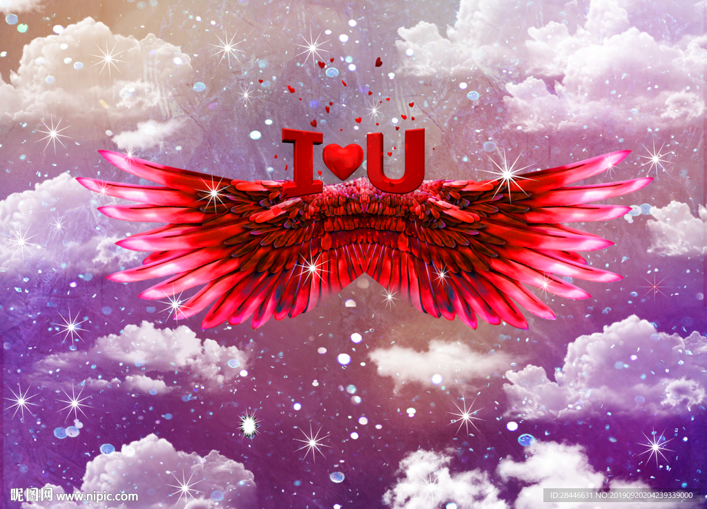 网红翅膀拍照墙