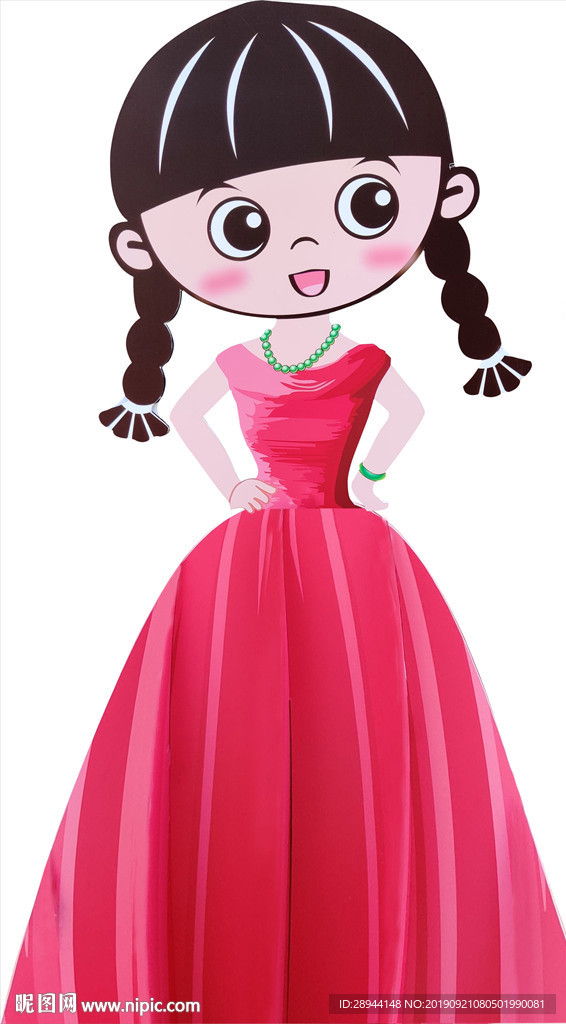 立体分层卡通女孩