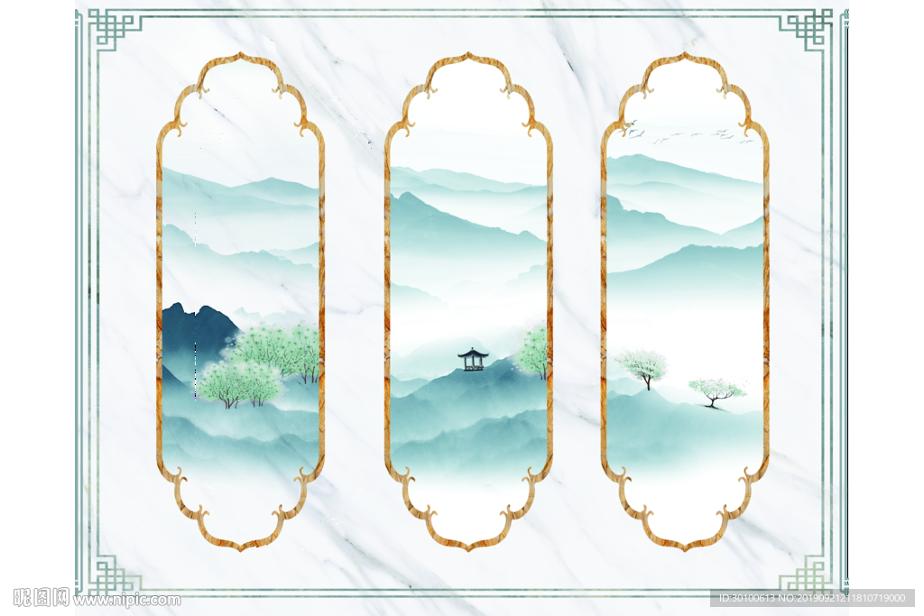 简约 新款山水画 TIF分层