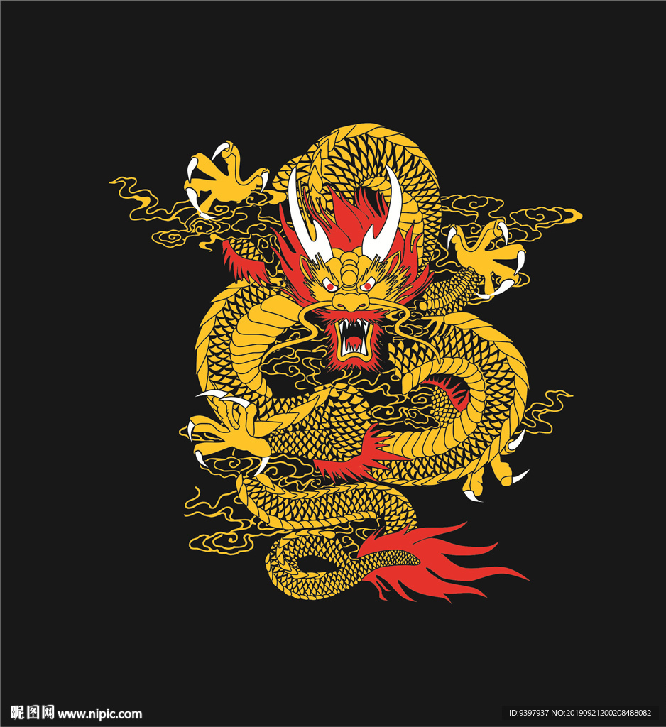 龙纹素材中华龙设计矢量图图片