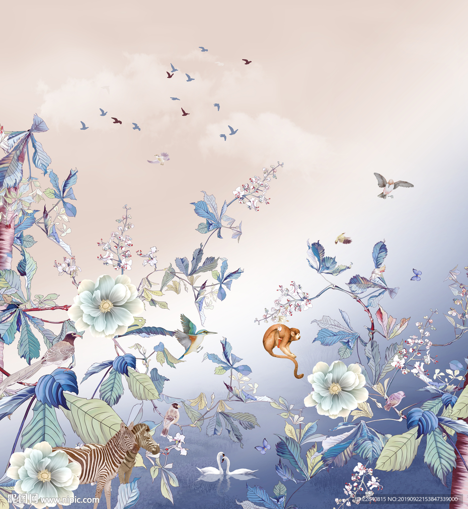家纺 花鸟