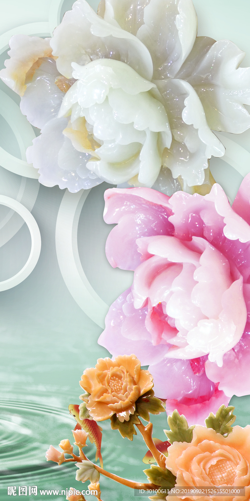 玉雕家居玄关画 TIF分层