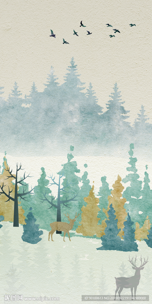 高清 极美玄关画 TIF分层