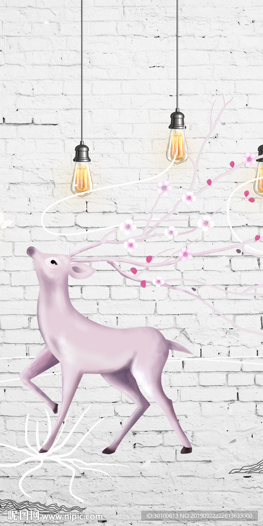 白色装饰玄关画 TIF分层