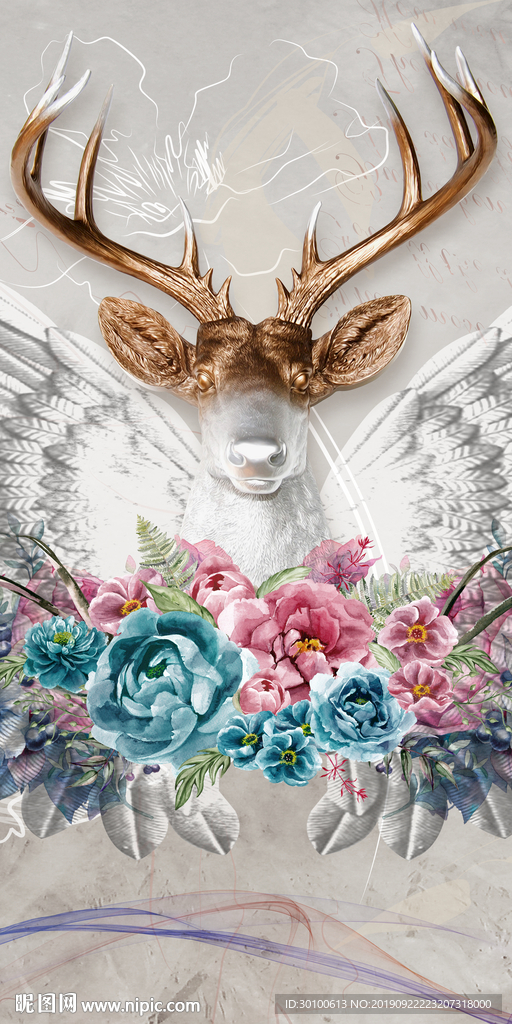 欧式装饰玄关画 TIF分层