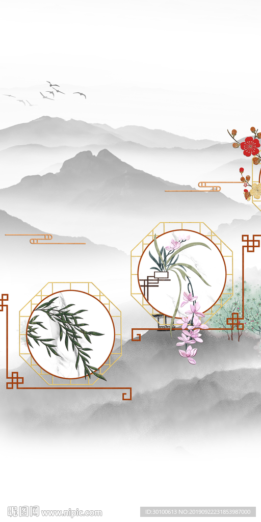 新品玄关意境画 TIF分层