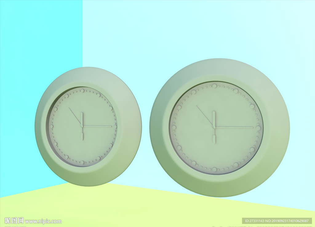 钟表素材模型 时尚挂钟 C4D
