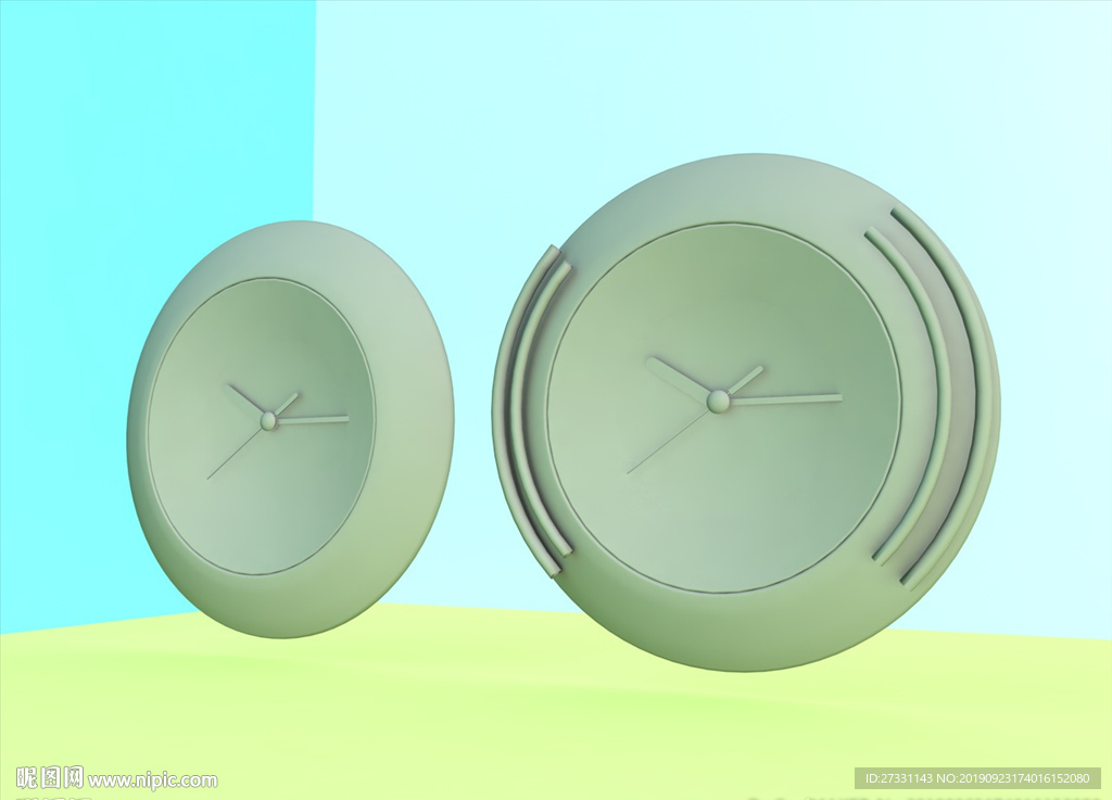 钟表素材模型 时尚挂钟 C4D