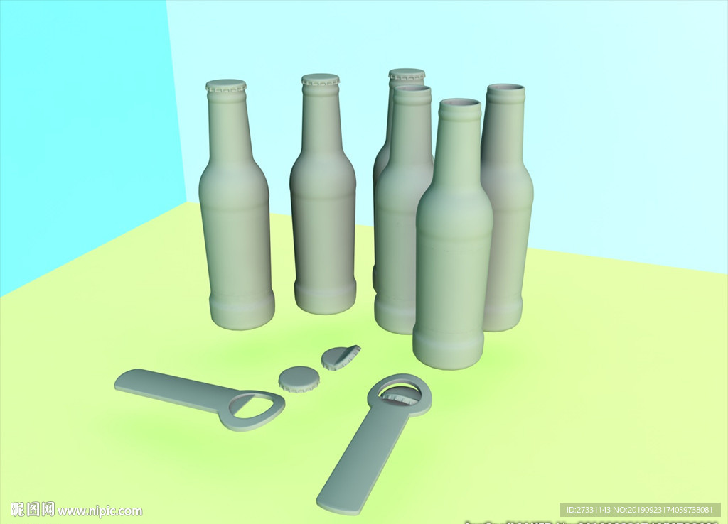 酒瓶模型 红酒架 C4D模型
