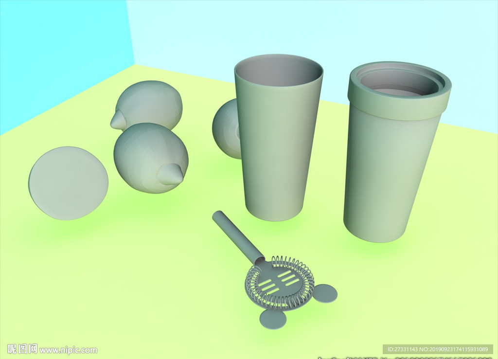 酒瓶模型 红酒架 C4D模型