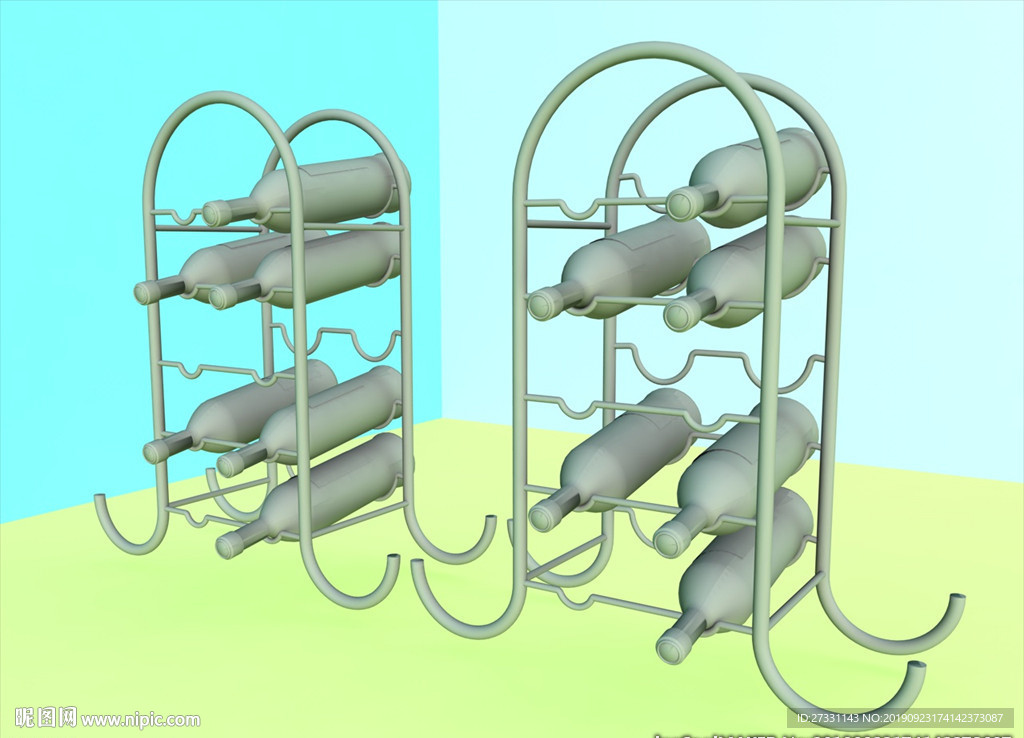 酒瓶模型 红酒架 C4D模型