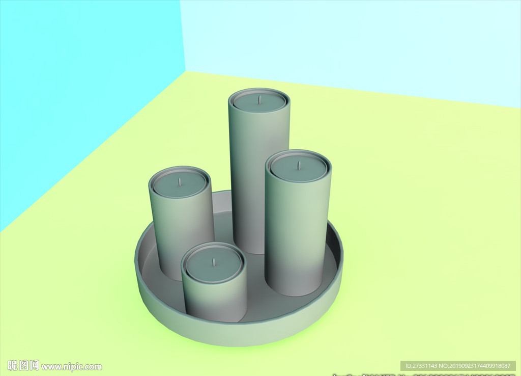 烛台模型 简约 C4D模型