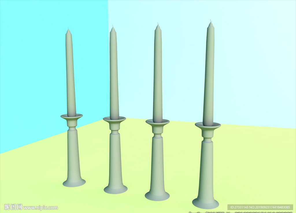 烛台模型 简约 C4D模型