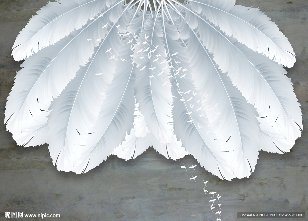 北欧羽毛 背景墙