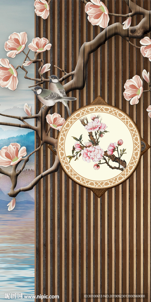 高档玄关画山水 TIF分层画