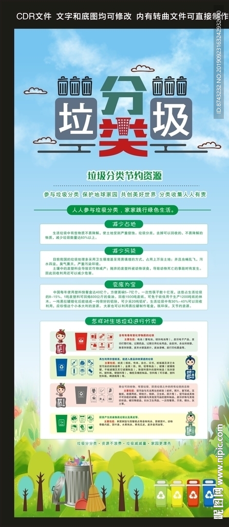 垃圾分类海报 生活垃圾分类 垃