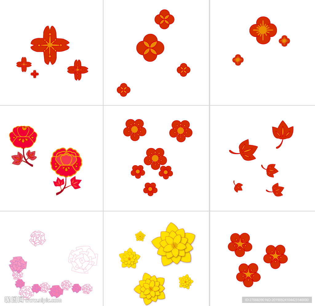 红色花卉