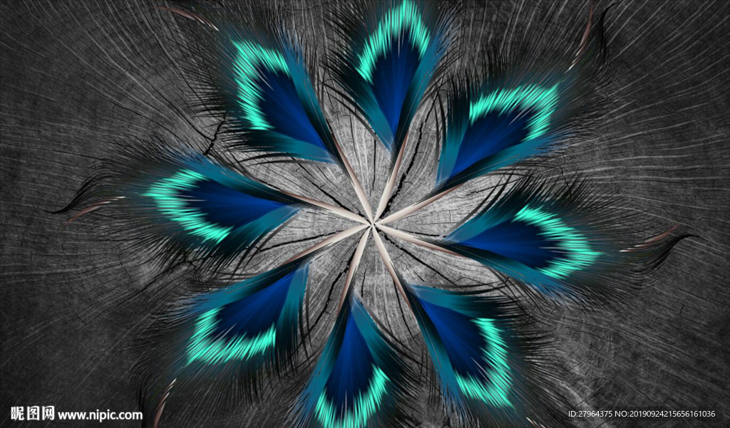 时尚大气现代羽毛电视背景墙