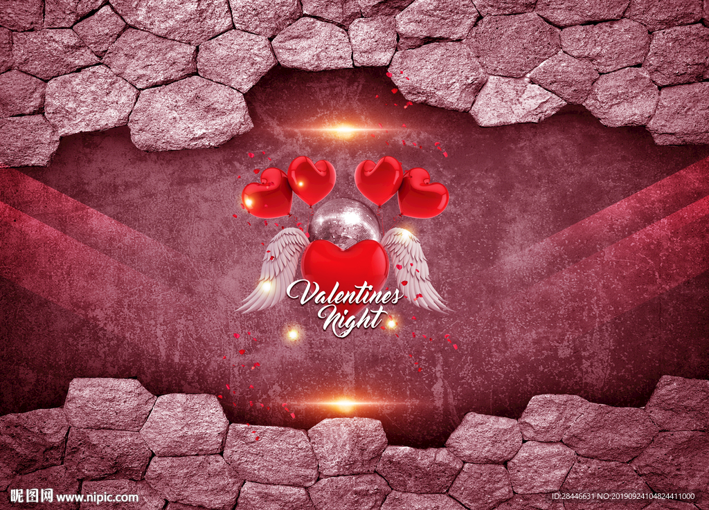 网红翅膀背景拍照墙