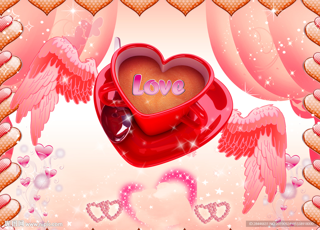 网红翅膀背景拍照墙