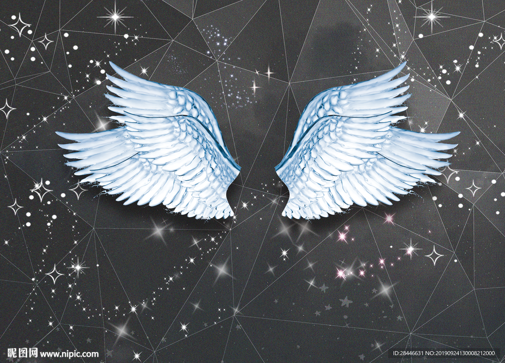 网红翅膀背景拍照墙