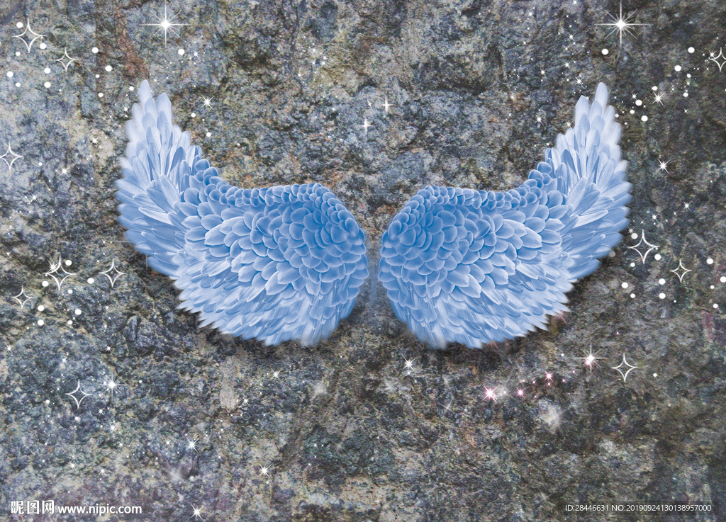 网红翅膀背景拍照墙