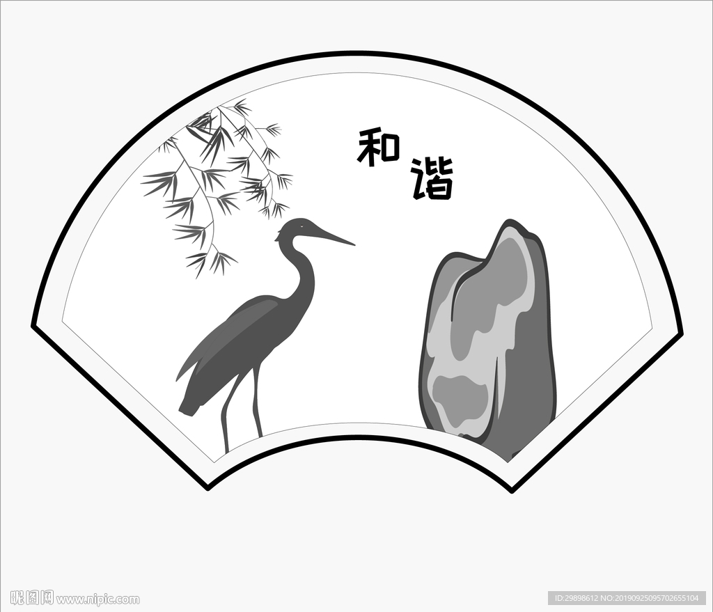 矢量图背景素材扇形窗画