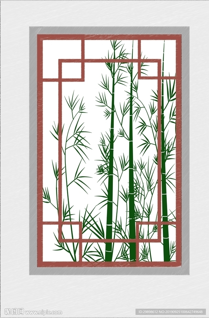矢量图背景素材中国风长方形窗与