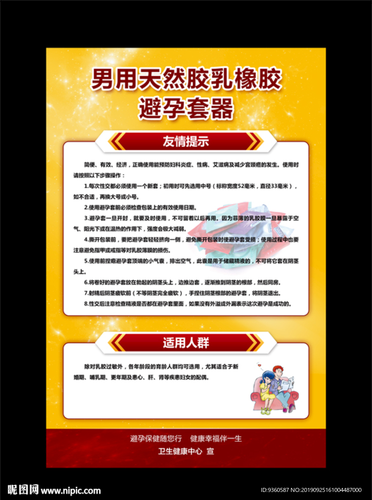 男性避孕套海报