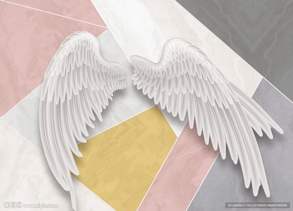 网红翅膀背景拍照墙
