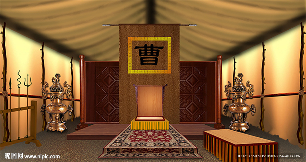 LED大屏幕古代帐篷军营图