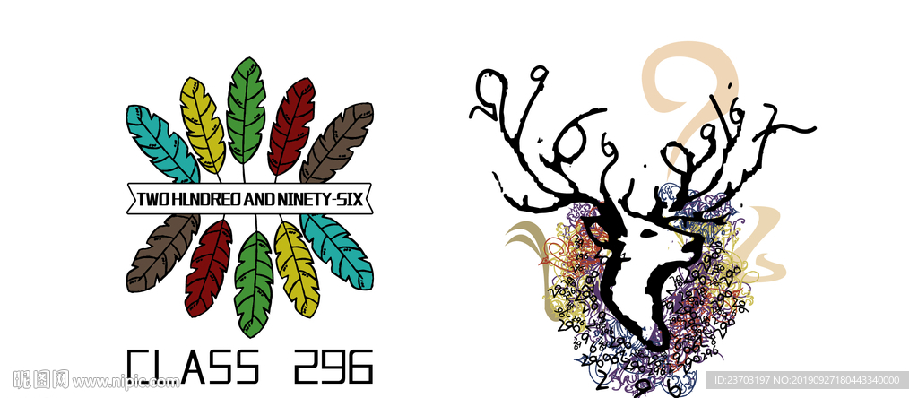 二九六班级创意图案设计