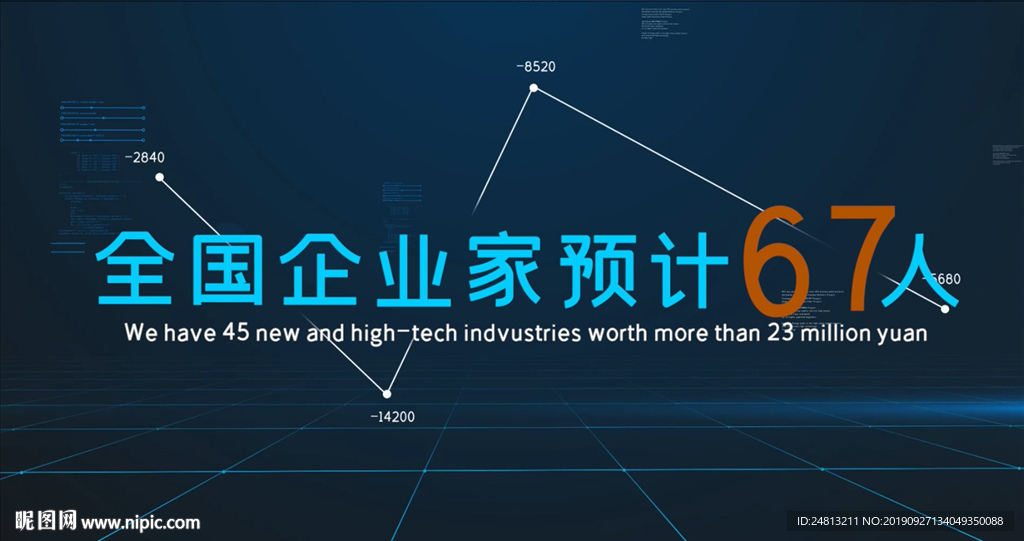 科技企业数据展示PR模板