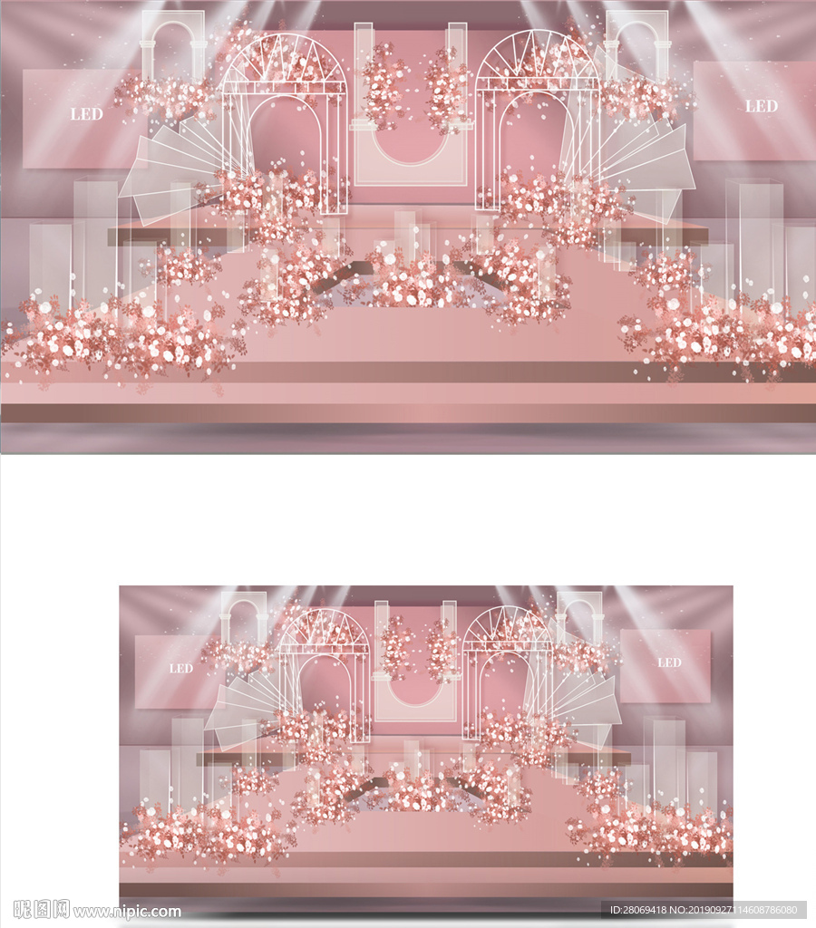 粉色婚礼仪式区