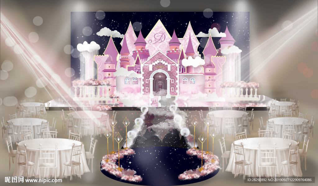 卡通场景婚礼效果图