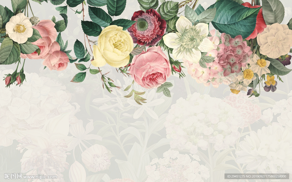 现代花纹背景墙 TIF分层