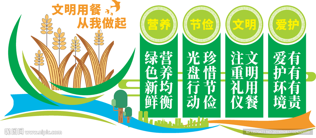 2019年节约粮食文化墙