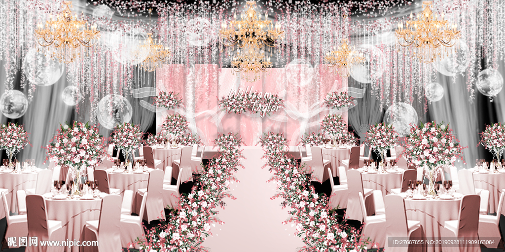 粉色婚礼效果图