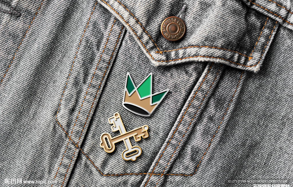 卡通胸针胸牌贴图vi样机