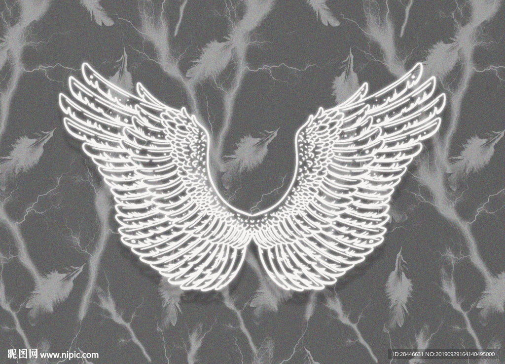 网红背景拍照翅膀