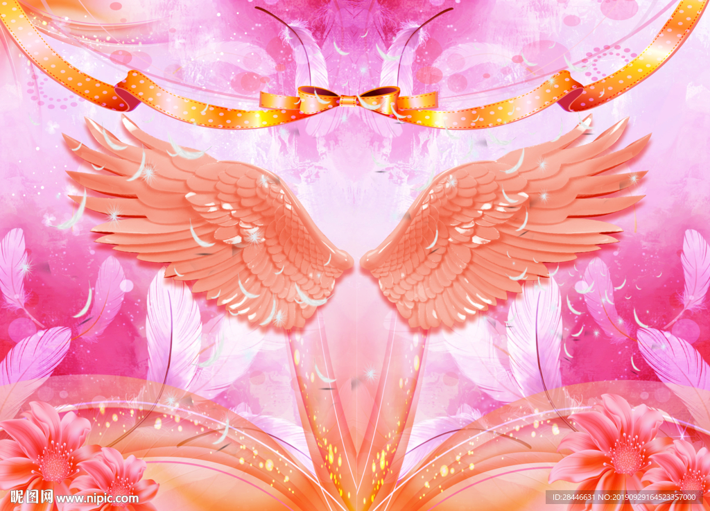 网红拍照翅膀背景墙