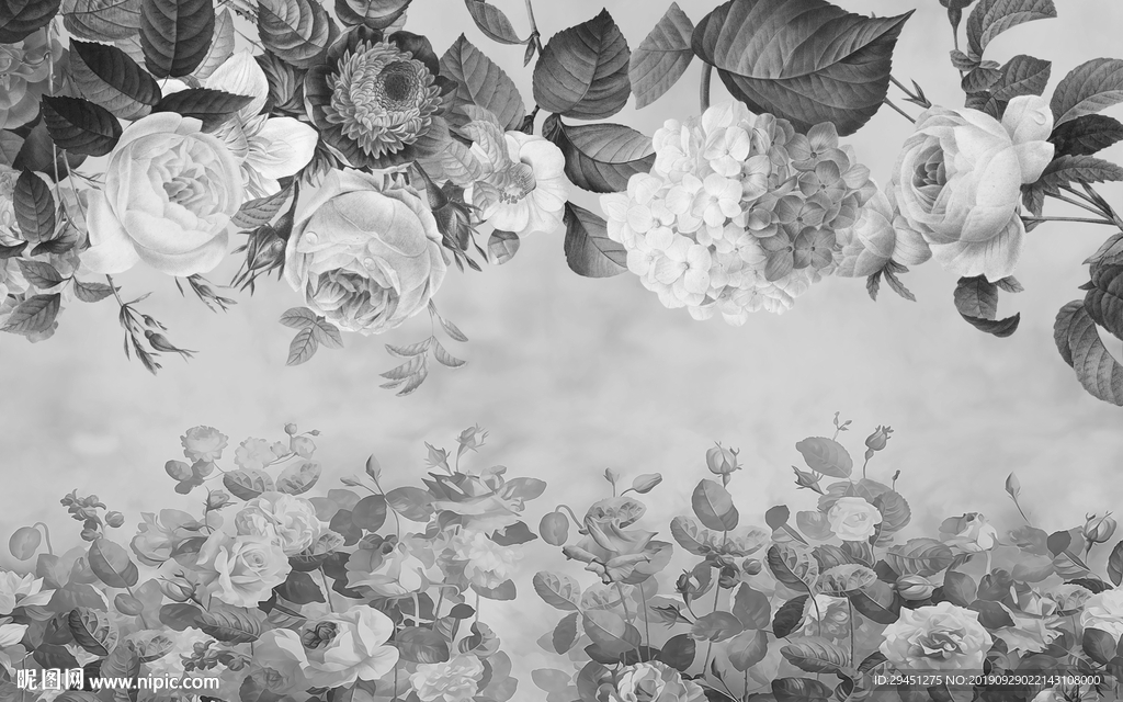 灰色花纹背景墙 TIF分层