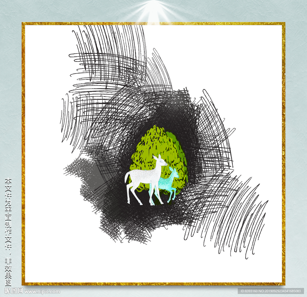 线条纹理饰画