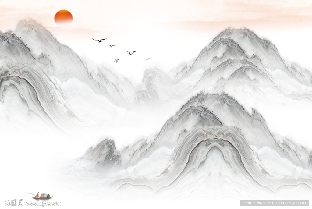 山水大理石背景