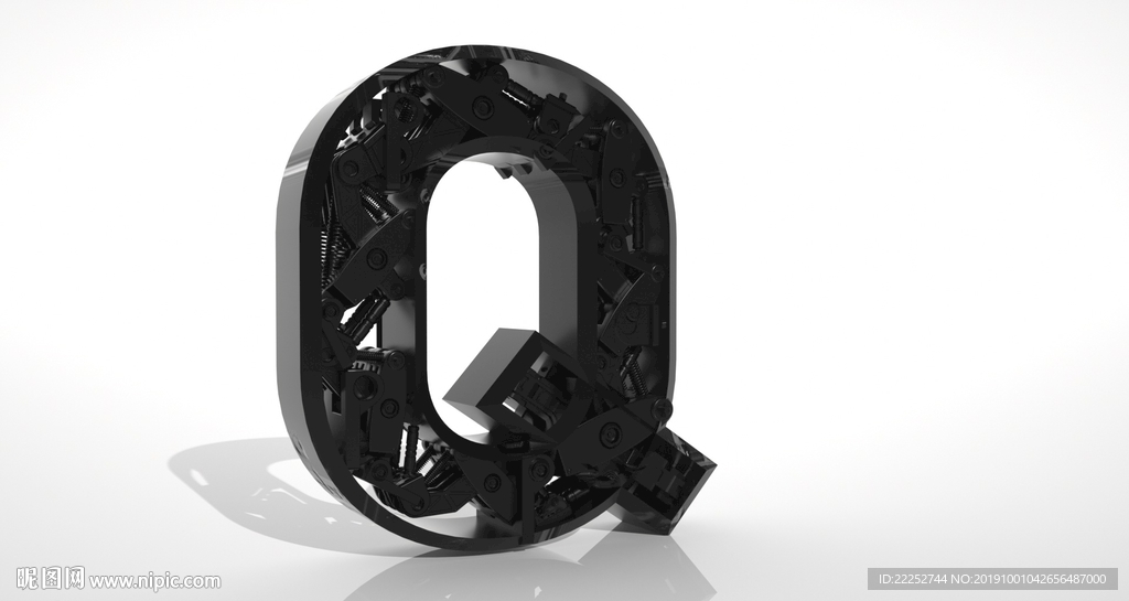 科技字母模型 Q
