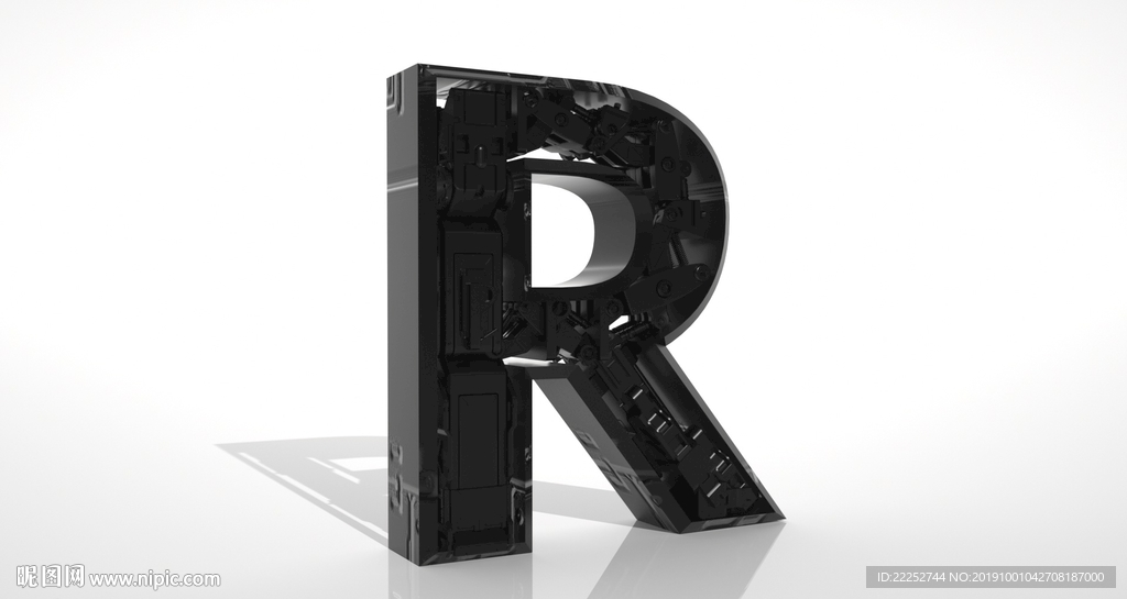 科技字母模型 R