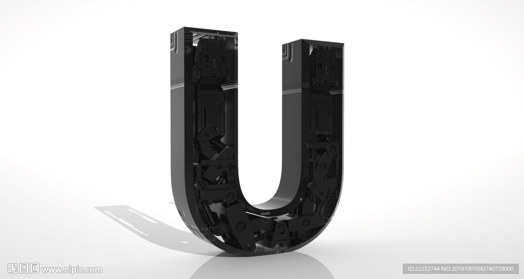 科技字母模型u