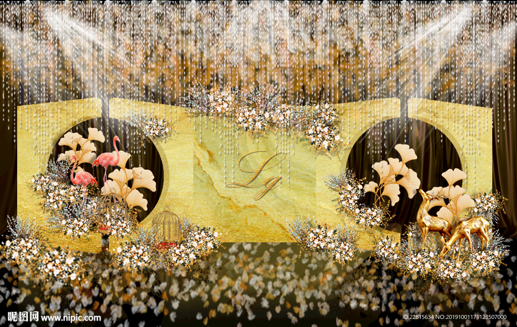 香槟色欧式婚礼背景