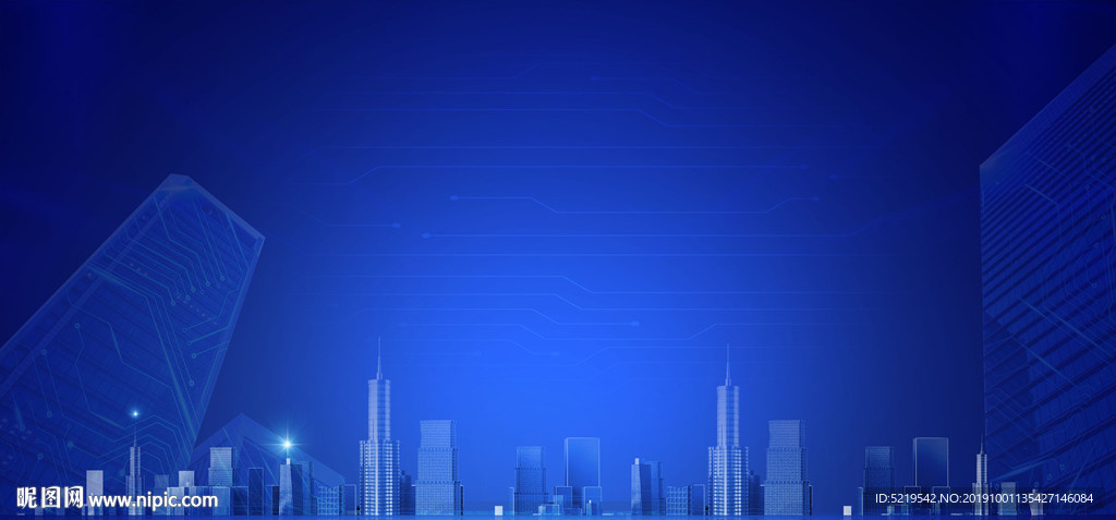 蓝色现代感城市背景