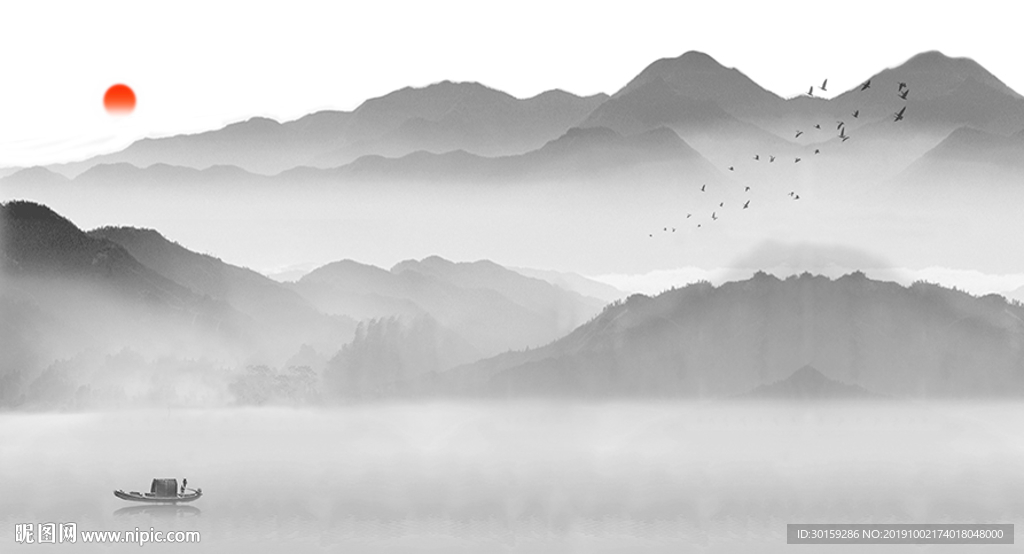 意境山水背景